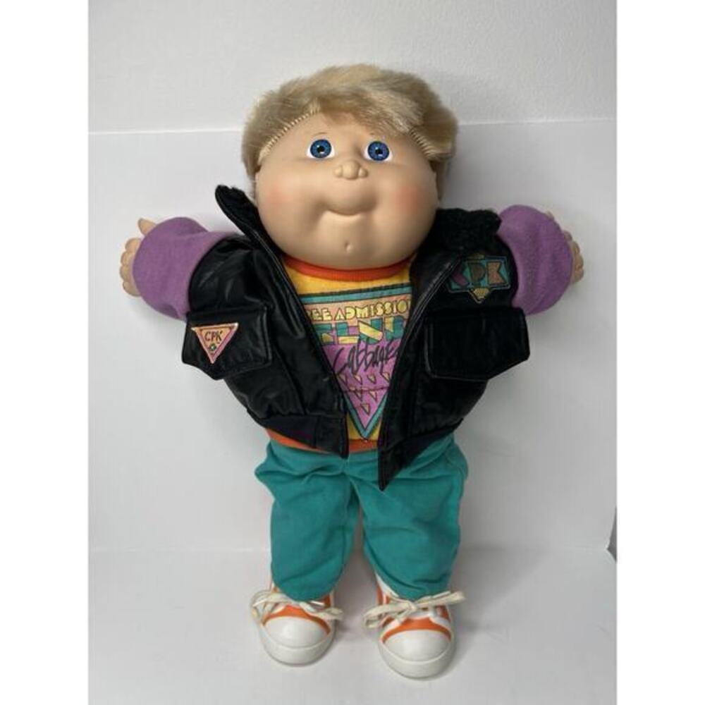 Vintage Free Admission Club Cabbage Patch Kid Boy Blonde Yellow Hair Retro 80s